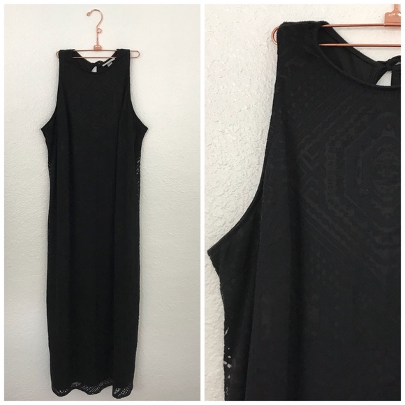 Ava & Viv Dresses & Skirts - Ava Viv Black Boho Burnout Sleeveless Maxi Dress